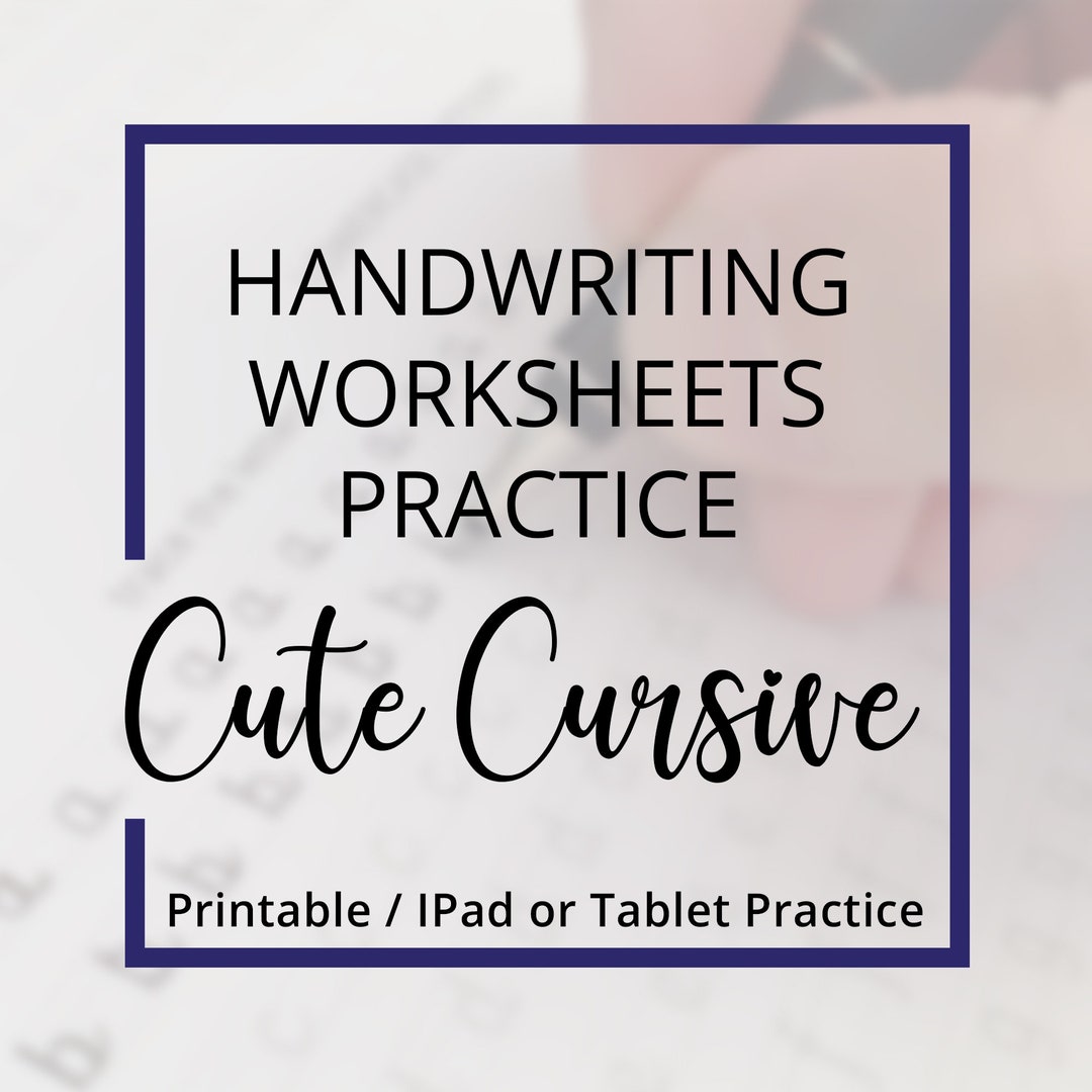 Cursive Handwriting Practice Sheets: Brush Pen Calligraphy (PDF/JPG) - Etsy