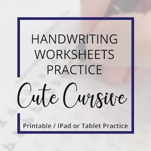 Cursive handwriting practice sheet, |UPDATED| for iPad/tablet practice, Handwriting workbook lettering calligraphy print, Brush pen