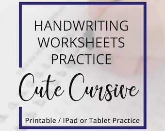 Cursive Handwriting Practice Sheets: Brush Pen Calligraphy (PDF/JPG)