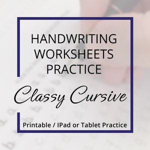 Cursive handwriting worksheets, suitable for iPad/tablet, printable Cursive practice workbook, Handwriting lettering, cursive letters