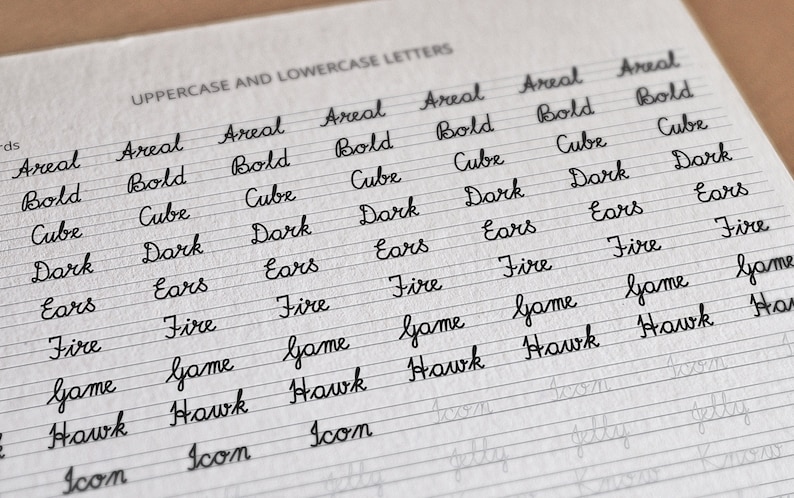 Cursive Handwriting Practice Worksheets: Ipad/tablet Calligraphy ...