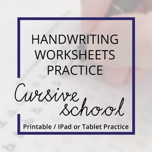 May include: Handwriting worksheets practice cursive school printable iPad or tablet practice