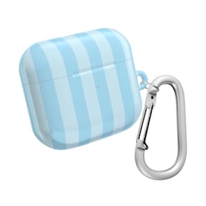 Blue Striped AirPods Case: Protective Polycarbonate Cover with Ring
