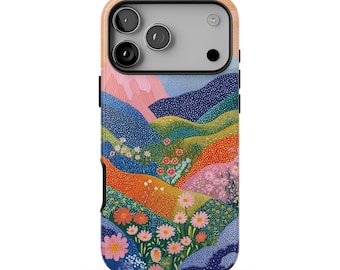 SCENIC ROUTE Floral Phone Case | Colorful Wildflower Mountain Landscape | iPhone & Samsung Galaxy | MagSafe Option