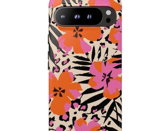 TROPICAL VIXEN Phone Case | Leopard Floral Jungle Print | Cute Aesthetic Google Pixel 10 9 Pro XL 8 7 6 Tough Case