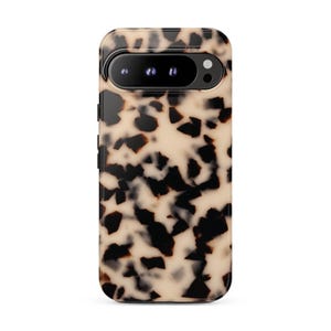 IVORY TORTOISE Pixel Phone Case | Cream Black Tortoise Print | Google Pixel 11 10 Pro XL 9 8 7 6 | Neutral Fall Aesthetic