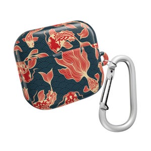 Custodia per AirPods Koi Fish Gen 4, Gen 3, Gen 2, Gen 1, AirPods Pro 1, Pro 2, custodia protettiva per AirPods, custodia estetica carina per AirPods, blu e rosso