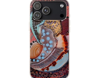 OCEAN ECHO Eco-Friendly Phone Case | Colorful Abstract Sea Life Art | Biodegradable Bamboo iPhone 18 Ultra 17 16 15 14