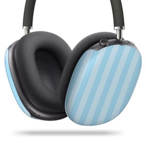 プールサイド | かわいいブルーのストライプ柄 AirPods Max ケース トレンディな保護 AirPods Max カバー シックな Y2K 美的 AirPods Max ヘッドフォン アクセサリー