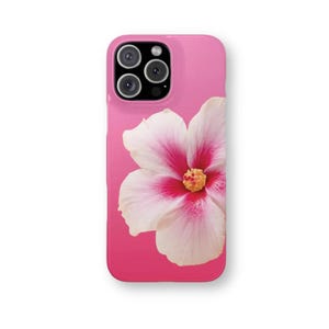 HIBISCUS FLOWER Phone Case iPhone 16 Pro Max 15 Plus 14 Pro iPhone 13 12 11 Mini Cute Pink Tropical Floral Design Summer Aesthetic Case