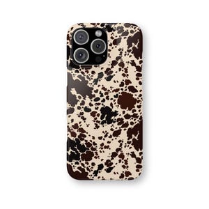 Speckled Cow Print Phone Case: Western Chic Abstract iPhone Cover