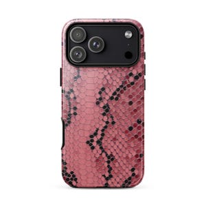 PINK PYTHON Phone Case | Chic Snakeskin Print | Trendy Animal Pattern iPhone 17 Pro Max 16 15 14 13 | MagSafe Option