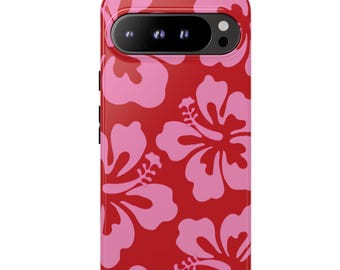 ISLAND CRUSH Phone Case | Vibrant Pink Red Floral Print | Cute Tropical Summer Google Pixel 10 9 Pro XL 8 7 6 Tough Case