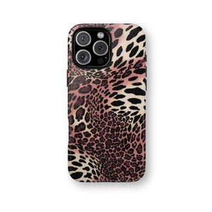 Pink Leopard Print Phone Case: iPhone, Galaxy, Pixel - Tough Case