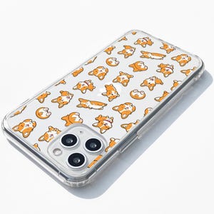 Corgi Puppies Clear Phone Case: Whimsical Dog Lover iPhone Cover