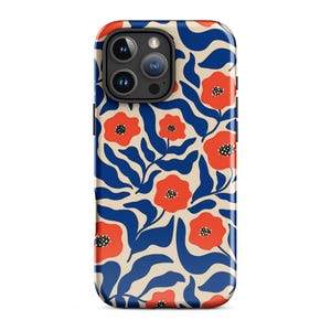 MATISSE FLORAL Phone Case | Artsy Orange Flower Print | iPhone 17 Pro Max 16 Plus 15 14 13 Mini