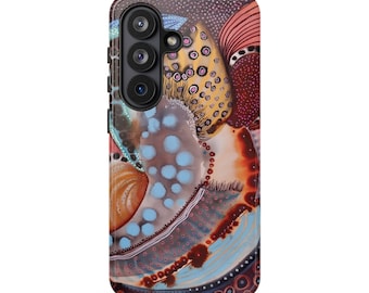 OCEAN ECHO Phone Case | Abstract Ocean Sea Life Design | Colorful Coastal Art | Samsung Galaxy S26 Ultra S25 S24 Plus S23 S22 FE