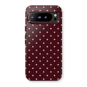 Funda para teléfono PRETTY PLEASE con lunares / Estética retro de los 90 en rosa burdeos / Funda para Google Pixel 10 9 Pro XL 8 7