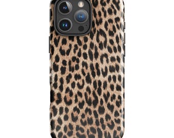 UNTAMED Leopard Print Phone Case | Chic Brown Animal Print | iPhone 17 16 15 14 13 Tough + MagSafe