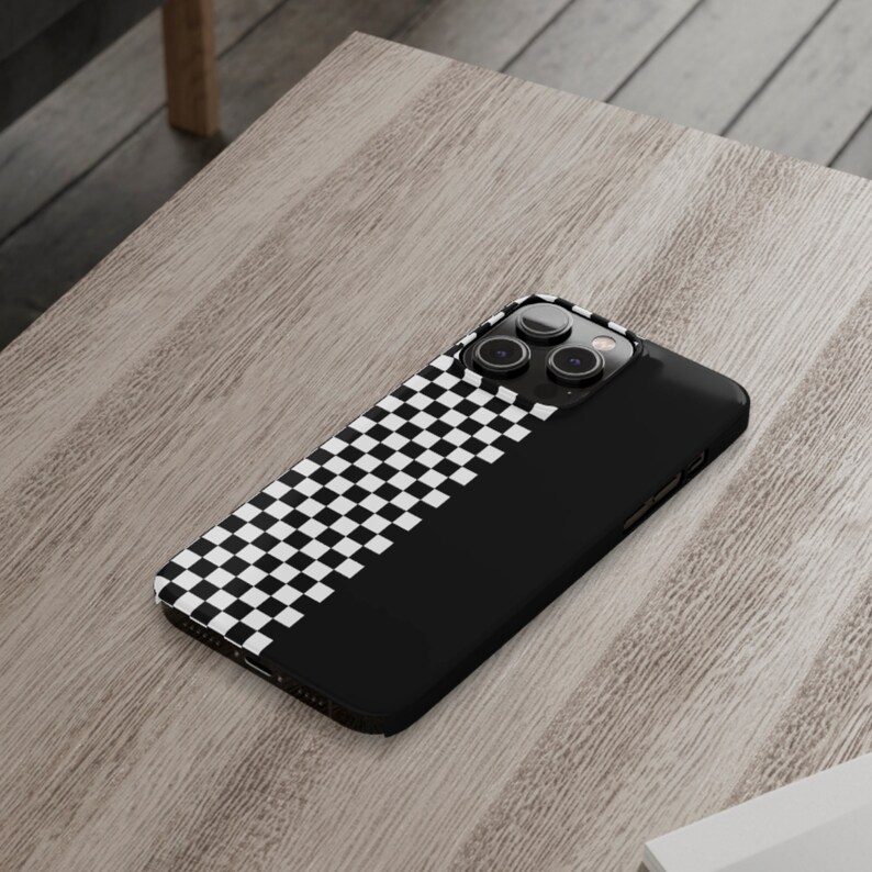 Split Check Phone Case for iPhone 14 13 12 11 Pro Max Mini Unique Retro
