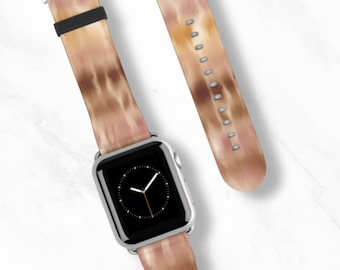SUNDRIFT Apple Watch Band | Soft Neutral Tie Dye Print | Chic Vegan Leather Strap 38 40 41 42 44 45mm