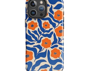 MATISSE FLORAL Phone Case | Artsy Orange Flower Print | iPhone 17 Pro Max 16 Plus 15 14 13 Mini