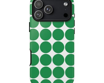 GREEN DOT Phone Case | Preppy Polka Dot Pattern | iPhone 17 Pro Max 16 15 14 13 12 MagSafe Tough
