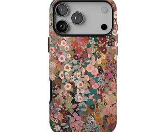 Funda para teléfono FLOWER GARDEN / Diseño de flores silvestres oscuras / Diseño floral romántico para iPhone 17 Pro Max 16 15 14 13 12 MagSafe