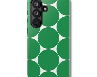 POP DOT Phone Case | Bold Green Circle Print | Mod Retro Aesthetic Samsung S26 Ultra S25 S24 S23 S22 S21 FE