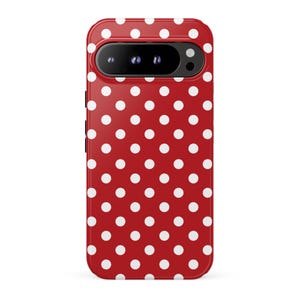 Étui pour portable MINNIE | Motif à pois rouges et blancs | Jolie coque vintage Girly pour Google Pixel 10 9 8 7 6 Pro pour Google Pixel 10 9 8 7 6 Pro