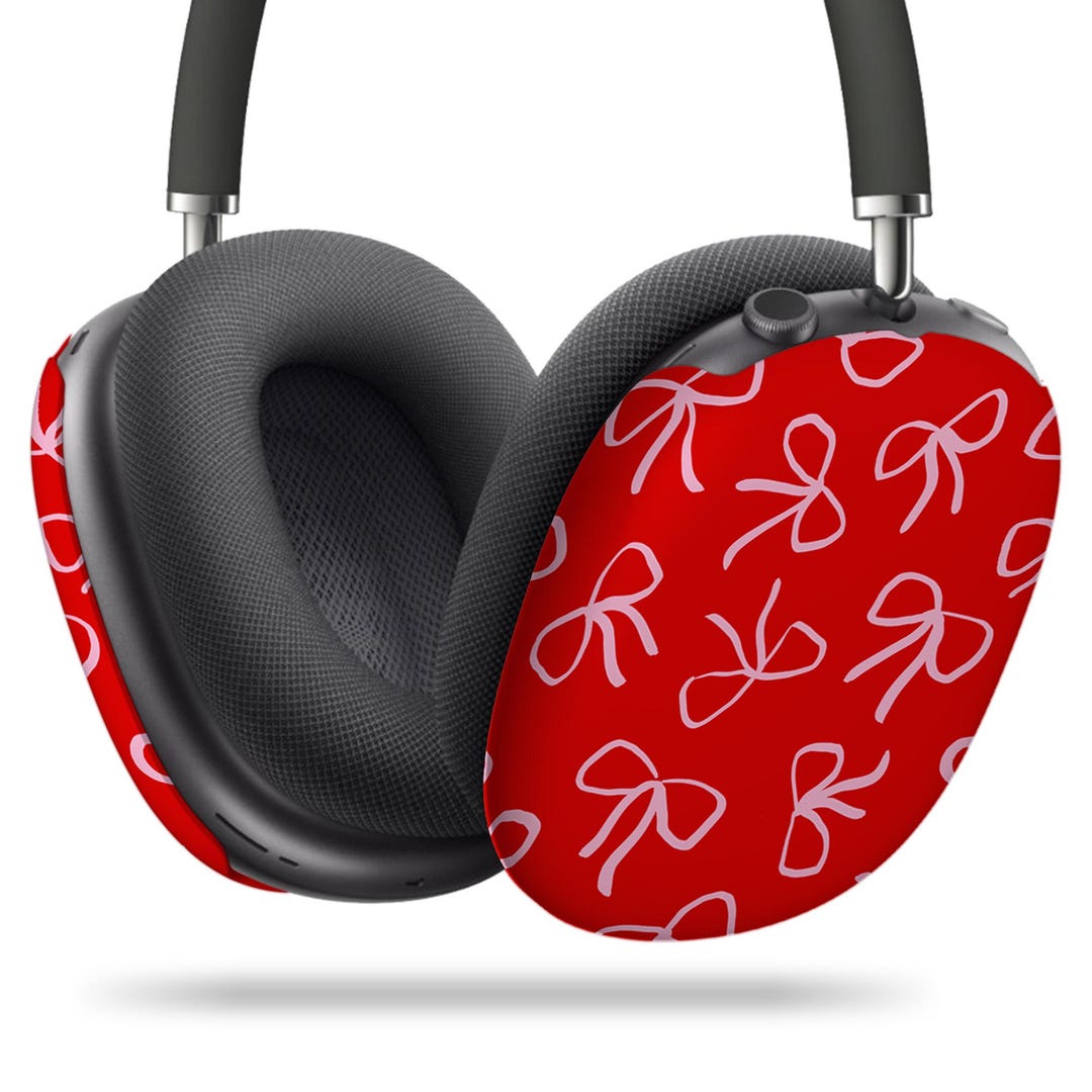 RIBBONS & BOWS Red Airpods Max Case: Pretty Coquette Design