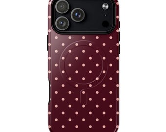 PRETTY PLEASE Polka Dot MagSafe Phone Case | Trendy Retro Dot Design | iPhone 17 Pro Max 16 15 14 Plus