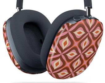 IN THE GROOVE AirPods Max Case | Pink Brown & Orange Geometric Print | 70s Retro Apple Headphone Covers