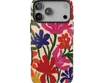 GALLERY GIRL Floral Phone Case | Colorful Abstract Painted Flowers | iPhone & Samsung Galaxy | MagSafe Option