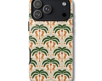 SAFARI PALM Phone Case | Leopard Palm Tree Botanical Print | Cute Tropical Aesthetic iPhone 17 Pro Max 16 15 Plus 14 13 12 MagSafe