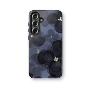 DOUBLE FLOWER Phone Case | Samsung Galaxy S25 Ultra S24 S23 S22 Google Pixel iPhone 16 Pro 15 14 13 12 Pro Max Cute Unique Blue Floral Case