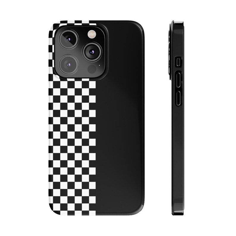 Split Check Phone Case for iPhone 14 13 12 11 Pro Max Mini Unique Retro