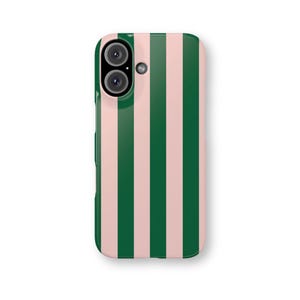 GREEN STRIPE Phone Case iPhone 16 Pro Max 15 Plus iPhone 14 Pro 13 12 Mini iPhone 11 Trendy Retro Design Y2K Aesthetic Phone Case