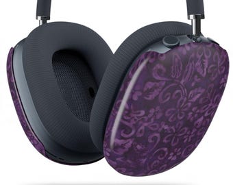 SO DRAMATIC AirPods Max Case | Purple Floral Batik Print | Apple Headphone Covers | Dark Romantic Aesthetic