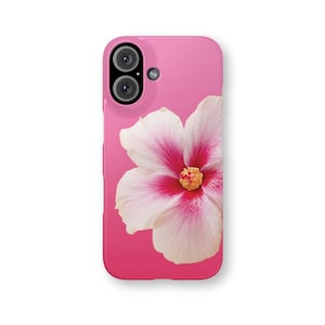 HIBISCUS FLOWER Phone Case iPhone 16 Pro Max 15 Plus 14 Pro iPhone 13 12 11 Mini Cute Pink Tropical Floral Design Summer Aesthetic Cover
