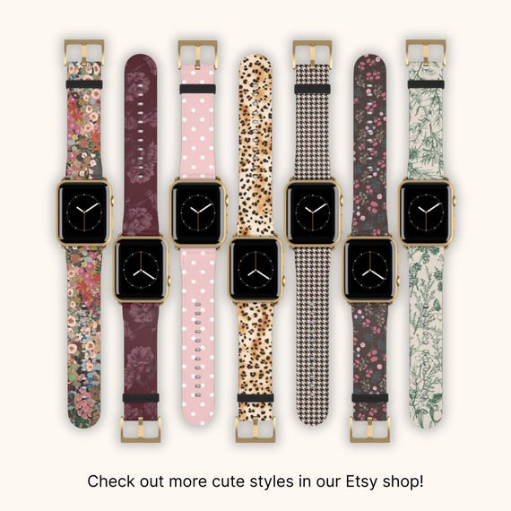 NEW Floral Botanical Apple Watch Band Twilight Bouquet Apple Watch Band | Dark Floral Print Strap  main image 3