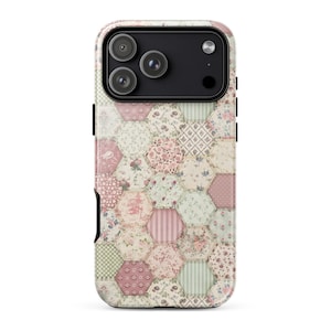 PATCHWORK FLORAL Phone Case | Vintage Cottagecore Quilt Pattern | Soft Romantic Aesthetic iPhone 17 16 Pro Max 15 14 13 MagSafe