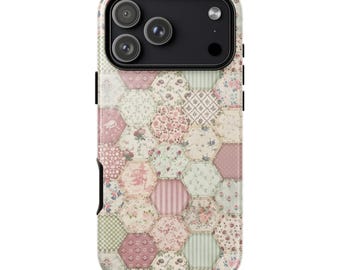 PATCHWORK FLORAL Phone Case | Vintage Cottagecore Quilt Pattern | Soft Romantic Aesthetic iPhone 17 16 Pro Max 15 14 13 MagSafe