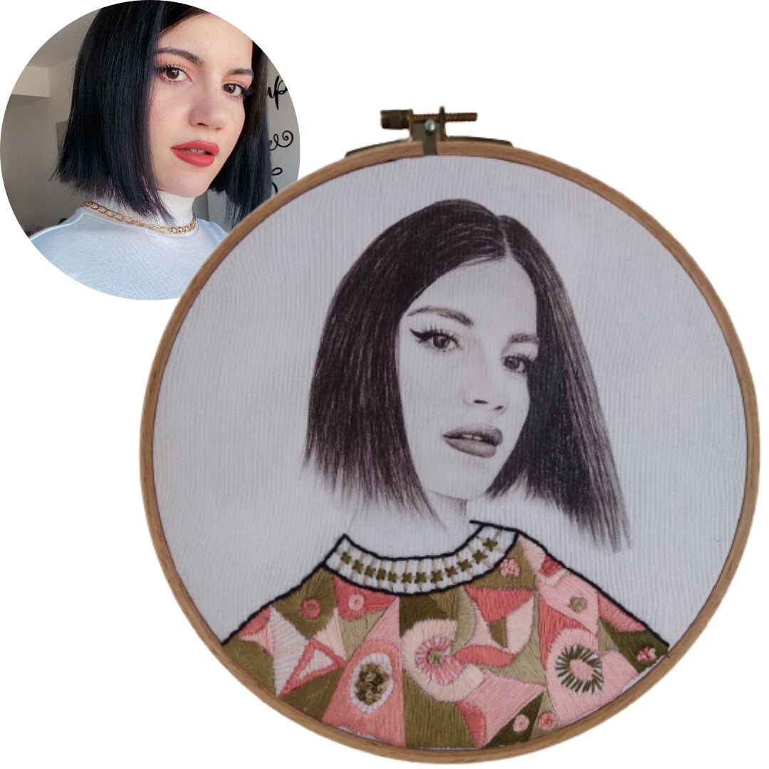 Realistic Portrait Embroidery Embroidery Photograph Design Etsy