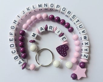 ABC Chain, Calculator Chain, Name Chain, Purple/Pink