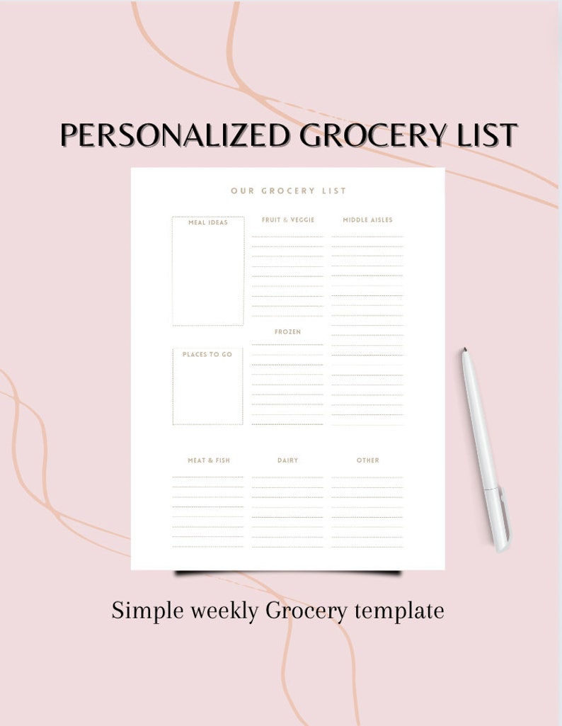Grocery List Printable Grocery List Print Out List for Grocery Store ...