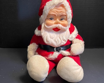 Vintage 1950s Rushton Santa Doll – Molded Rubber Face, Regal Toys