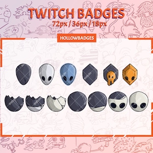 Badges Twitch | 13 badges pour streamers | Cute Hollow Knight badges for Twitch