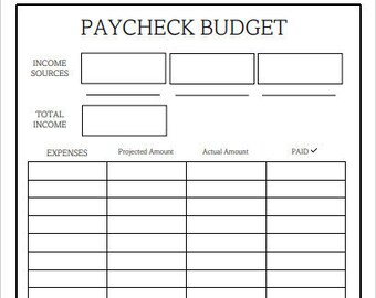 Paycheck Budget Printable Budget by Paycheck Workbook Download ...