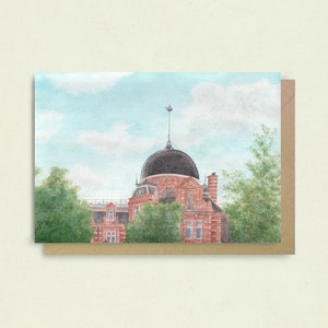 Carte de voeux de point de repère de Londres | Observatoire royal de Greenwich | Taille A6 et 5x7 | Enveloppe incluse